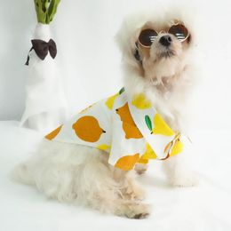Pet Shirt CartoonSleeves Cardigan Pyjamas Fruit Pattern Dress-up Elastic Pet Dogs Short for Teddy