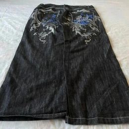 Men's Jeans JNCO Harajuku Hip Hop Retro Figure Graphic Embroidered Baggy Denim Pants Men Women Goth High Waist Wide Trousers