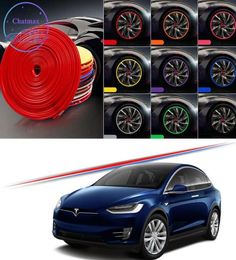 8M MultiColors Car Wheel Hub Rim Trim for Tesla Model 3 Y X S 20082020 Plus Edge Protector Ring Tyre Strip Guard Rubber Stickers6793047