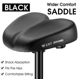 WEST BIKING Ergonomic Bicycle Replacement Saddle Soft Widen Thicken Road Bike Cushion Riding Comfortable Shockproof Cycling Seat 240530