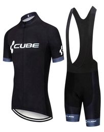 New Men Cube Team Cycling Jersey Suit Short Sleeve Bike Shirt Bib Shorts Set Summer Quick Dry Bicycle Outfits Sports Uniform Y20042812096