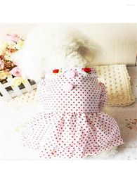 Dog Apparel Summer Dot Pattern Dress For Pet Clothing Puppy Suspender Skirt Clothes Cats Small Supplies