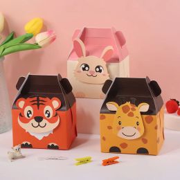 10/20/30PCS Jungle Safari Animal Candy Box Baby Shower Zoo Gift Boxes for Children Birthday Party Favors Packaging Bags Supplies