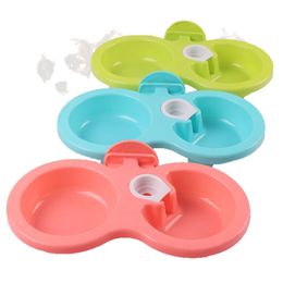 Hanging Pet Feeding Bowl Durable Detachable Cat Dog Feeder Pet Cage Bowls Puppy Drinking Water Dish Can Hang Kitten Double Bowls