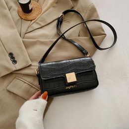 Bag Solid Color Shoulder Messenger Fashion Simple PU Leather Mini Vintage Alligator Handbags Totes Bags Clutch
