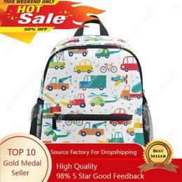 School Bags 2024 For Kindergarten Boys Girls Backpacks Car Printing Polyester Children Fits 3-8 Years Old Kids