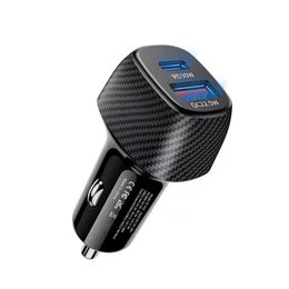 Carbon fiber Charger 30W Type-C USB QC22.5W Car Charging Adapter 30W Dual Ports PD USB-C QC3.0 Car Charger Smart Auto Power Adapter Chargers For All Phone PC GPS Pad