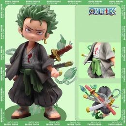 Action Toy Figures Q Version Roronoa Zoro Action Figurine 14cm One Piece Anime Figure Pvc Statue Model Ornament Collection Doll Toy Christmas Gifts G240529