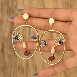 20pcs/lot Cross-border Europe and the United States new original design face mask earring personality exaggerated asymmetric devil eye earring female