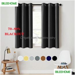 Curtain 1Panel Blackout Short For Living Roomroom Kitchen Solid The Window Treatments Drapes 230619 Drop Delivery Dhwea