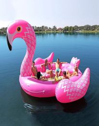 67 Person Inflatable Giant Pink Flamingo Pool Float Large Lake Float Inflatable Float Island Water Toys Pool Fun Raft5928524