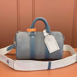 12A Upgrade Mirror Quality Denim Designer Bag Small Duffle Bag 25cm Womens Denim Bag Fashion Blue Purse School Bag Luxury Handbag Crossbody Bag With Strap