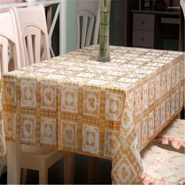 Table Cloth 011 Golden Natural PVC Tablecloth Tea Cup Mat Cover Runner Water Oil Proof Dining Kitchen Year Gift