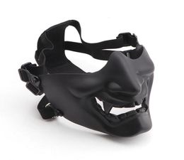 Scary Smiling Ghost Half Face Mask Shape Adjustable Tactical Headwear Protection Halloween Costumes Accessories31642294977
