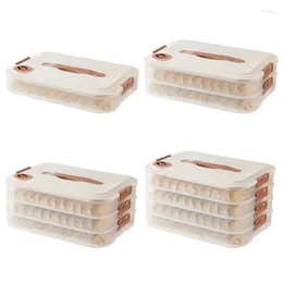 Storage Bottles 367A Multi-layer Dumpling Box With Lid Sealing Organisation Container For Kitchen Food Vegetable Crisp