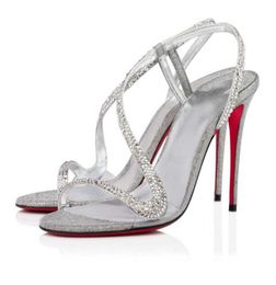 Factory Whole Highs Qualità S sandali con tacchi alto Rosalie Strass 100mm in pelle di brevetto Woman Wedding Party Abito Birthda Birthday1673372