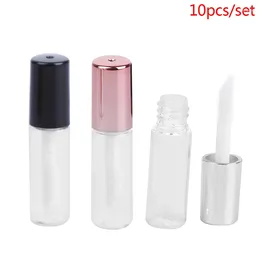 Storage Bottles 10 Pieces Empty Transparent PE Lip Gloss Tubes Plastic Tube Lipstick Mini Sample Cosmetic Container With Cap