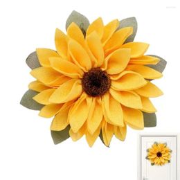 Decorative Flowers Flower Bee Door Wreath Bright Sunflower Wall Decorations Rustic Ornament For Home Party