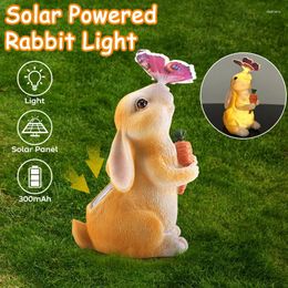 Garden Decorations Luminous Statue Decor With Butterfly Outdoor Waterproof LED Solar Light For Yard Lawn Easter Decoration 2024