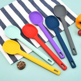 Dinnerware Sets 1Pc Silicone Salad Spoon Shallow Mouthed Soup Heat Resistant Long Handle Colander Kitchen Utensils