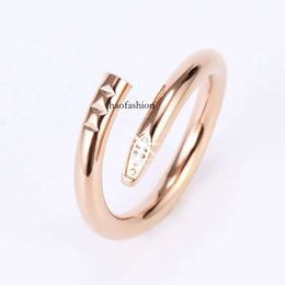 Double Circle Nail Ring Diamond Fashion Jewellery Woman Wedding Rings Rose Gold Sier Plated Never Fade Engagement Rings Party Annive Jing