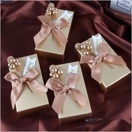 Gift Wrap Wedding Favor Candy Boxes Birthday Party Decoration Paper Bags Event Supplies Packaging Box 230613 Drop Delivery Dhtld