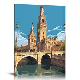 Vintage Travel Poster Seville Spain Canvas Art Poster Picture Modern Office Boys and Girls Family Bedroom Decorative Posters Gift Wall Decor Painting Posters