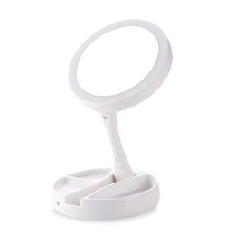 Led Magnifying Mirror Makeup Mirror 270° Rotation Mirrors with Storage Box 240530