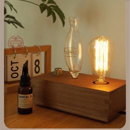 Aroma Diffuser Vintage Tungsten Filament Lamp Aromatherapy Machine Humidifier Lighting Sandalwood Pure Essential Oil Diffuser 240520