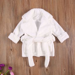Flannel Fleece Sleepwear Girls Boys Bathrobe Autumn Winter Kids Bathing Robe Toddler Long Sleeve Towel Baby Clothing L2405