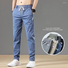 Men's Pants 6 Colour Summer Classic Cotton Solid Colour Fashion Business Casual Elastic Waist Korean Men Clothing 28-38