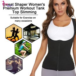 SEXYWG Sauna Sweat Corset with Zipper for Women Thermo Sweat Tank Top Body Shaper Slimming Waist Trainer Vest Hot Workout Shirt