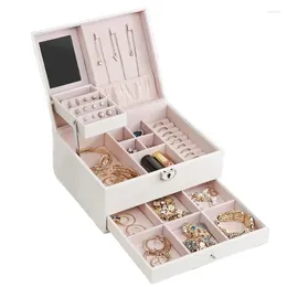 Jewellery Pouches Premium Large PU Leather Storage Box Personalised Customised Logo Ring Bracelet Necklace Earring Case