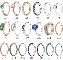 Designer Jewellery 925 Silver Wedding Ring Bead fit P Pink Diamond Love Heart Rose Gold Ring Finger Cubic Diamonds European St7779465