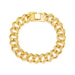 Kette 18k gelb feinem festem Gold gefülltes Armband Damen mit breiter Bordstein Glisten -Drop -Lieferung Schmuckarmbänder Dhgarden DHS6N