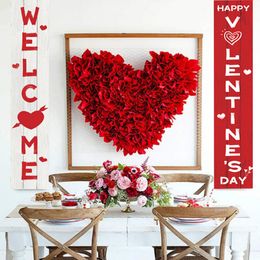 Hearts Valentines Banners 71x12 Inch Valentines Door Banner Outdoor Decorations Happy Valentines Day Porch Decor for Home Party