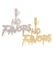 Men Hip hop Iced out bling NO Favours Letters pendant necklaces micro pave zircon fashion necklace menwomen Hiphop jewelry1649805