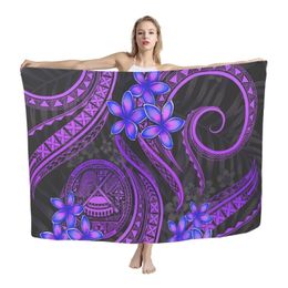 Hycool Polynesian Print Bohemian Suncare Beach Dress Bikini Sarong Wrap Scarf Long Women Swimsuit Bathing Cover-ups 240530