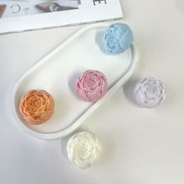 Flower Scented Candle Silicone Mold DIY Rose Car Decor Aromatherapy Handmade Soap Plaster Ornament Mold Baking Decoration