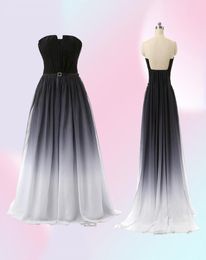 2018 New Gradient Prom Dresses With Long Chiffon Plus Size Beaded Ombre Evening Formal Party Gown7609133