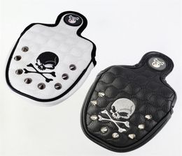 Golf Putter Cover Skull Rivets PU Leather Magnetic Closure Headcover for Mallet Putter Golf Head Covers 2206299541948