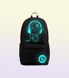 Super Cool Luminous Boys and Girls Backpack USB Charging School Bags Anime Fashion Unisex Backpack Teenager men Travel bag 2110137200254