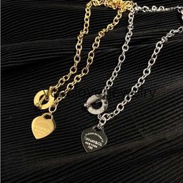 Colar de moda de grife da moda Chain Sier Gold Gold Bated Stainless Steel Letter Colares for Women Jewelry Gift