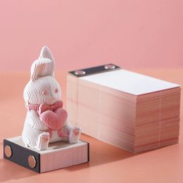 3d Calendar 2024 Cute Rabbit Memo Pad Notes Notepad Desk Calendar Birthday Gift For Girl Panda Paper Sculpture Art Decoration