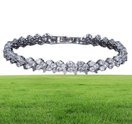 18K White Gold Plated Zirconia Tennis Bracelet Diamond Hand Chain for Men Women Heart Love Crystal Bracelets Bangle Lover Gift Val6400094