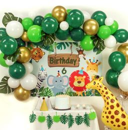jungle decoration Balloons Dinosaur Party Baby Shower 1st Birthday Party Decorations Kids Boy Girl Jungle Party Banner Supplies4818486