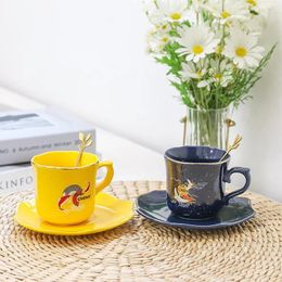Mugs Creative European Style Cool Simple Coffee Cup Saucer Set With Spoon Boy's And Girl's Office Home Afternoon