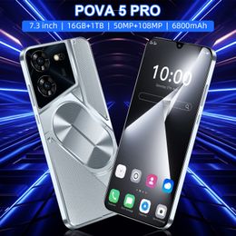 Pova5 Pro New Cross-Border Mobile Phone 7.3-Inch 2 16Incell Screen Source Manufacturer Popular Smart Phone