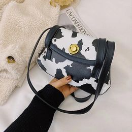 Shoulder Bags Fashion Exquisite Shopping Bag Portable Women Leather Cow Milk Print PU Handbags Lady Purse Daily Totes