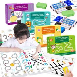 Math Counting Time Painting Pens Montessori drawing toys for children pen control training color and shape math competition game WX5.29